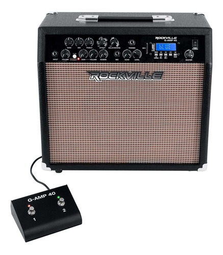 Rockville G-amp 40 Amplificador Guitarra 10 Altavoz Mic