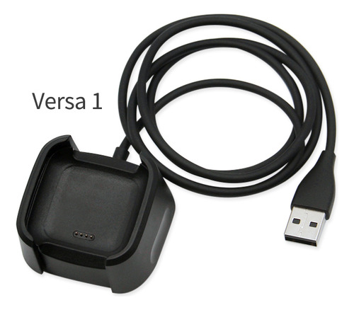 Cargador Compatible Con Fitbit Versa 1 O Versa Lite Negro