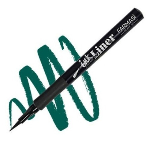 Ink Liner Farmasi, Delineador Resistente Al Agua, Negro Color Verde oscuro Efecto Mate