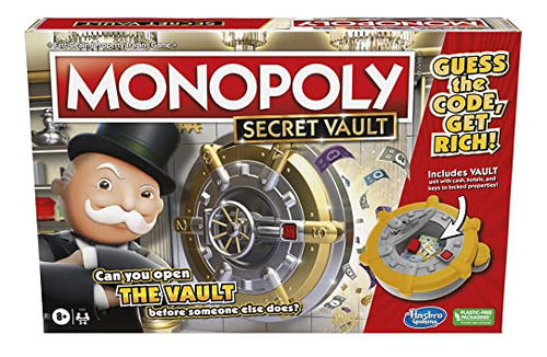 Juego De Mesa Monopoly Secret Vault Para Niños De 8 Años E