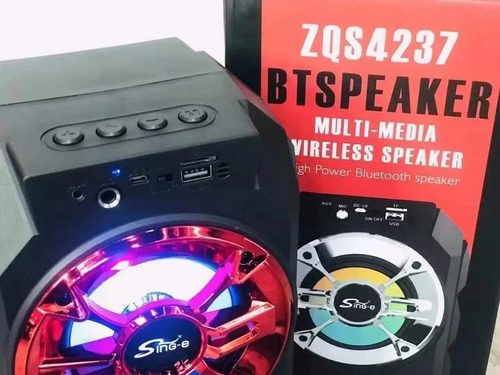 Imagen 5 de 7 de Parlante Bluetooth Portátil Con Luces Led 4 Pulgadas 10w