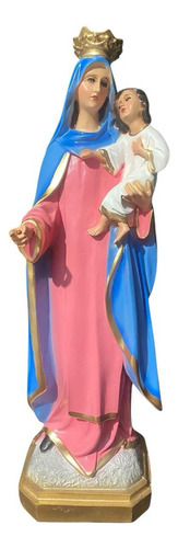 Virgen Maria Auxiliadora 50 Cm Resina Ojo De Cristal Blanco