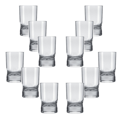Vaso de vidrio triturado de 240 ml Ref:7017, kit con 12