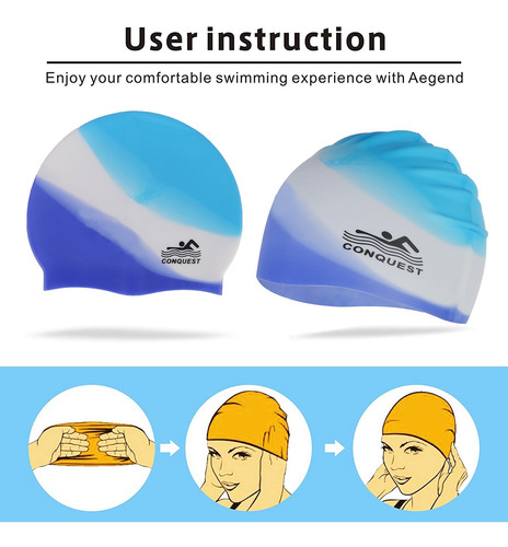 Silicone Swim Cap Fashion Unisex Impermeável