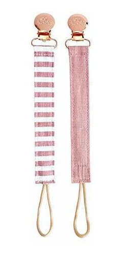 Portachupetes Itzy Ritzy De Lino, 2-pack Rosa.