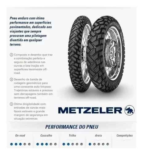 Par Pneu Metzeler 90/90-21 + 120/80-18 Xre300/lander Enduro3