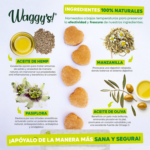 Imagen 3 de 6 de Waggy's® Premios Anti Estrés Y Ansiedad P/perros Grandes