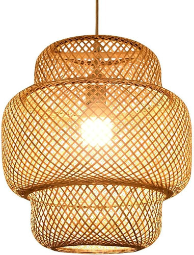 Lámpara Colgante Campana Bambu 1xe27 Diametro 40cm 