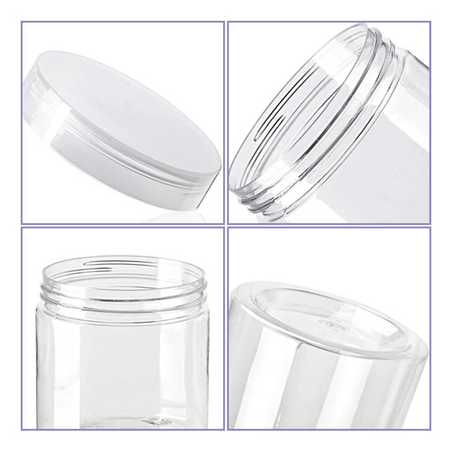 Paquete De 20 Frascos De Plástico Transparente De 4 Oz Con T