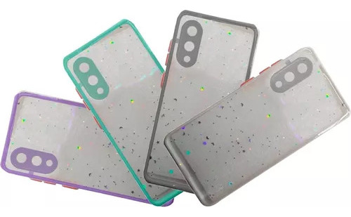 Funda Tpu Refrozada Brillos & Borde Color Para Samsung A02