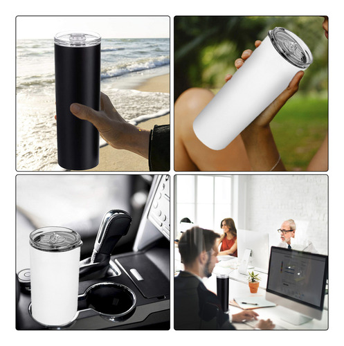 Vaso Térmico Portátil 20oz De Acero Inoxidable Con Calor/frí/ Color Blanco Punkzz
