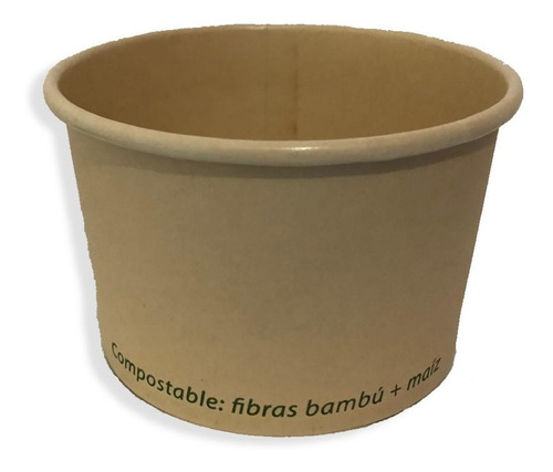 Envase 8 Oz Bambú Biodegradable Para Helado 1000 Piezas