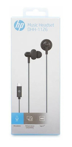 Imagen 3 de 4 de Auriculares Hp In Ear Dhh-1126 Con Microfono Tipo C Negros