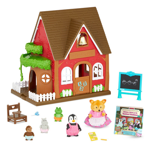Juego De Figuras En Miniatura Casa Escolar Apilable 3 Años