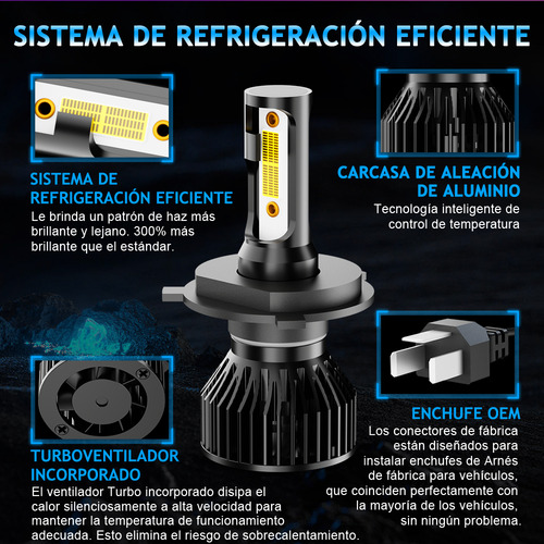 7 Pulgadas Led Faro Hi/beam Para Ford Mustang 1965-1978