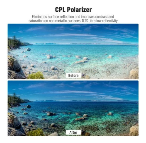 Lrniubi 52mm Filtro Cpl Polarizado Con Clip Para Celular