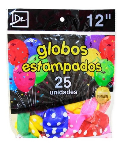 50 Globos Modelo Lunares 12 Pulgadas Colores Surtidos