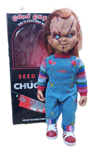 Chucky Con Cicatrices De Vinil Con Caja Y Sonido