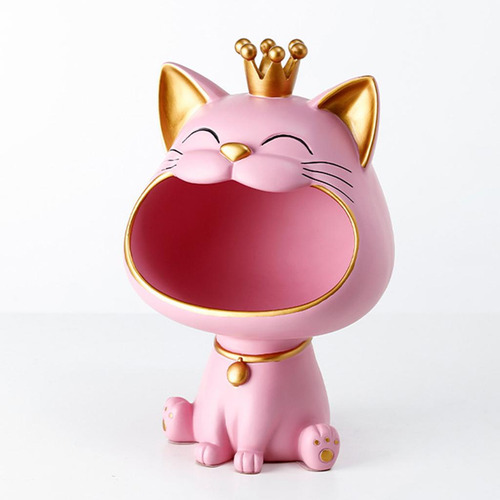 Gato De La Estatuilla Animal Estatua Gran Boca Caja De Rosa
