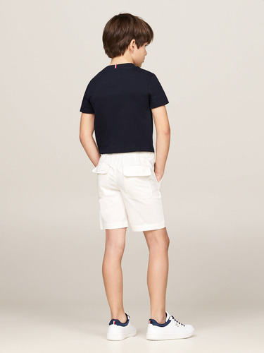 Pantalón Chino Corto Blanco Con Cinturón Tommy Hilfiger Niño Talla 10