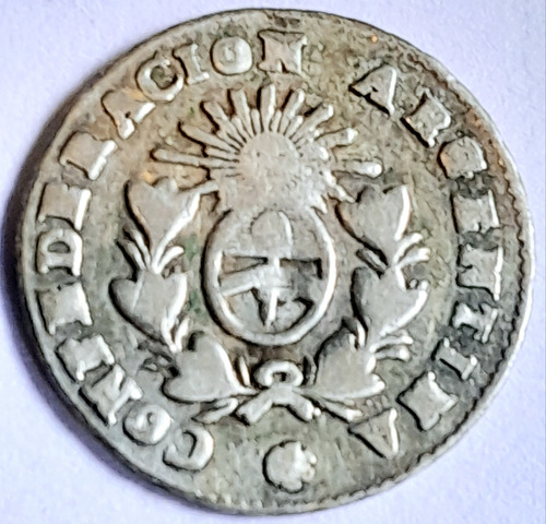 Medio Real 1/2 Plata La Rioja 1854 Confederada Moneda 