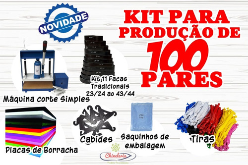Imagem 1 de 9 de Maquina P/ Fabricar Chinelos Com Matéria Prima P/ 100 Pares