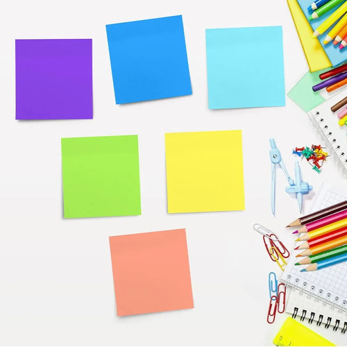 Bloco Sticky Notes Color Neon Memo Tip 1200 H 7,6 X 7,6 Cm