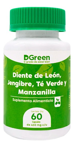 Diente De León, Jengibre, Té Verde Y Manzanilla 60 Cápsulas