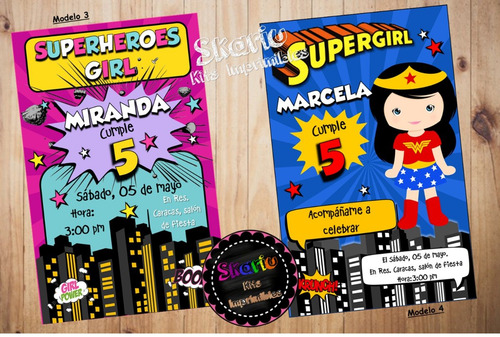 Imagen 2 de 2 de Invitación Digital Para Whatsapp Superhero Girl