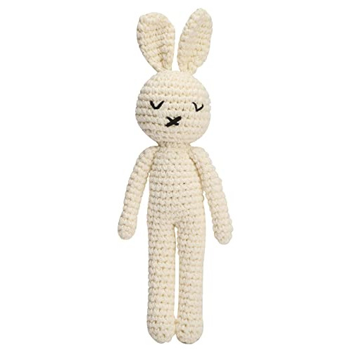 Sonajero De Conejo Blanco Tejido Crochet, Juguetes Bebã...