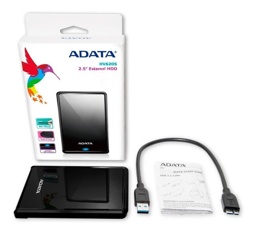 Disco Duro Externo Adata Hv620s 4tb Slim Negro Usb 3.1