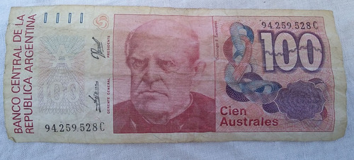 Billete 100 Australes Argentina Serie C Sarmiento