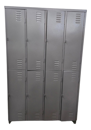 Armário De Aço Roupeiro Academia 08 Portas Grandes Locker Cor Cinza