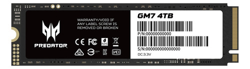 Ssd Acer Gm7 Nvme, 4tb, Pci Express 4.0, M.2 Bl.9bwwr.120