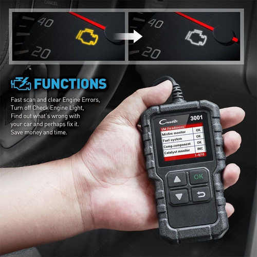 Imagen 3 de 10 de Scanner Launch Creader 3001 Obd2 Automotriz Escaner