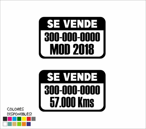 Sticker De Se Vende Carro Auto Vinil Calcomania  1uni.