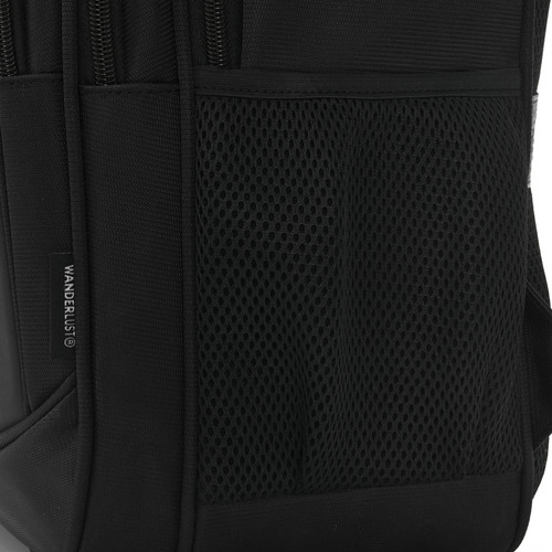 Mochila Porta Notebook Wanderlust Espalda Rígida Carry On Negro Liso