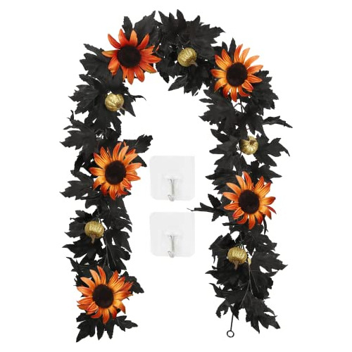 Fasjewly Black Halloween Garland,5.9 Pies De Cesped 17zkp