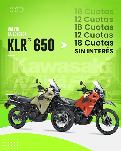 Imagen 1 de 15 de Kawasaki Klr 650 2022-18 Cuotas Sin Interes- Financiala 100%