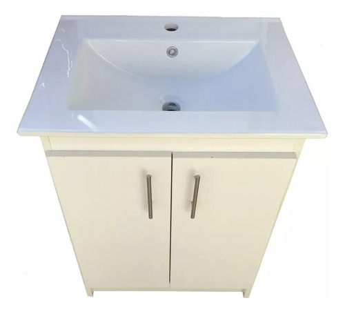 Mueble Blanco Baño Mdf 18mm + Bacha De Loza 61 X 46 Acra