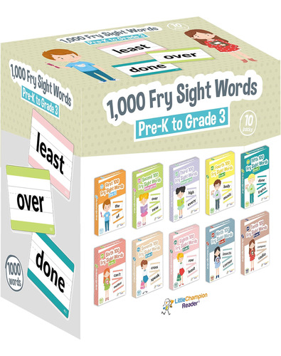 Little Champion Reader 1,000 Fry Dolch Word-list Flashcards 