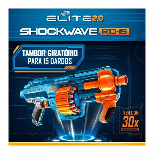 Arminha De Brinquedo Nerf Elite 2.0 Shockwave Com 30 Dardos