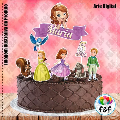 Topo De Bolo Princesa Sofia, Vela Princesa Sofia, Princesas