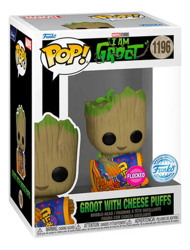 Funko Pop I Am Groot Groot With Cheese Puffs Flocked