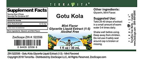 Terravita Extracto Líquido Gotu Kola Menta 1oz X3