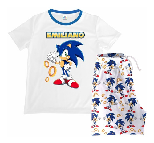 Pijama Short Niña Niño Sonic Algodon 