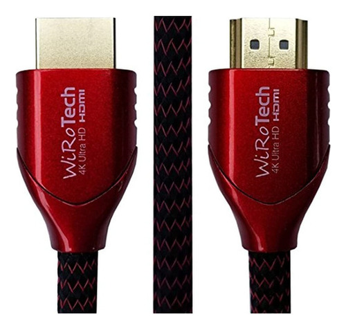 Cable Hdmi De Perfil Bajo Rojo De 6 Pies Listo Para Hdmi 20