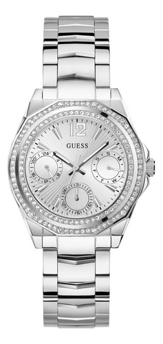 Reloj Mujer Guess Dama Venus Resistente Agua Dorado Watch Correa Plateado