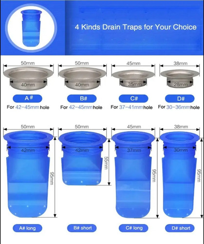 Sifón Anti Malos Olores Y Cucarachas Rejillas De Baño Cocina