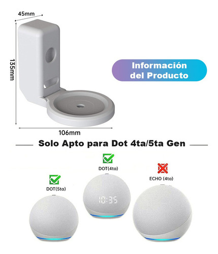 Soporte Pared Montaje Para Alexa Echo Dot 4/5th Generación